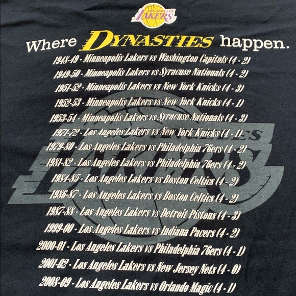 Vintage LA Lakers Kobe Bryant Jerry West Dynasty Championship T-Shirt Size M/L - Picture 4 of 5